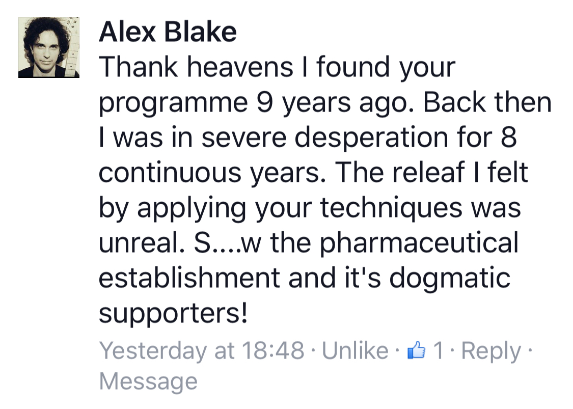 Real testimonial from a recovered client
