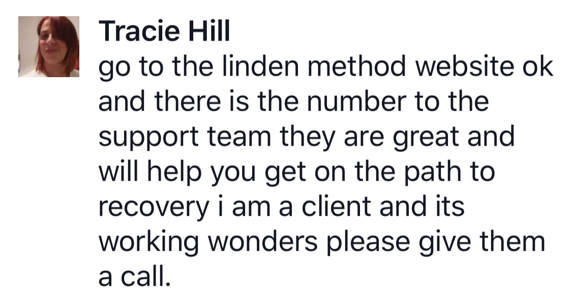 Real testimonial from a recovered client