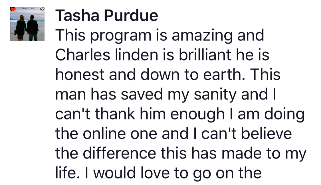 Real testimonial from a recovered client