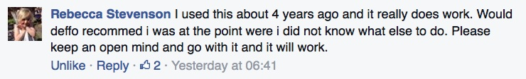 Real testimonial from a recovered client