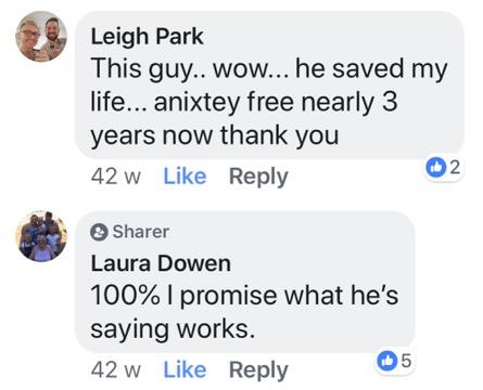Real testimonial from a recovered client
