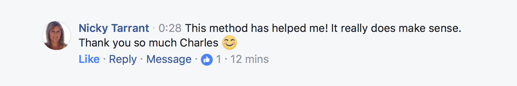 Real testimonial from a recovered client