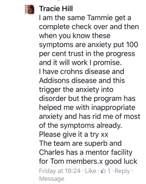Real testimonial from a recovered client