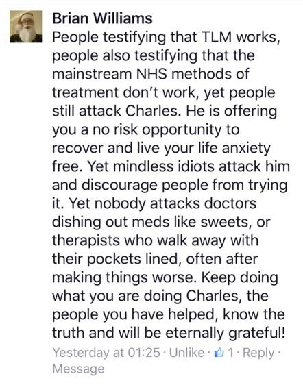 Real testimonial from a recovered client
