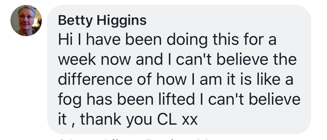 Real testimonial from a recovered client
